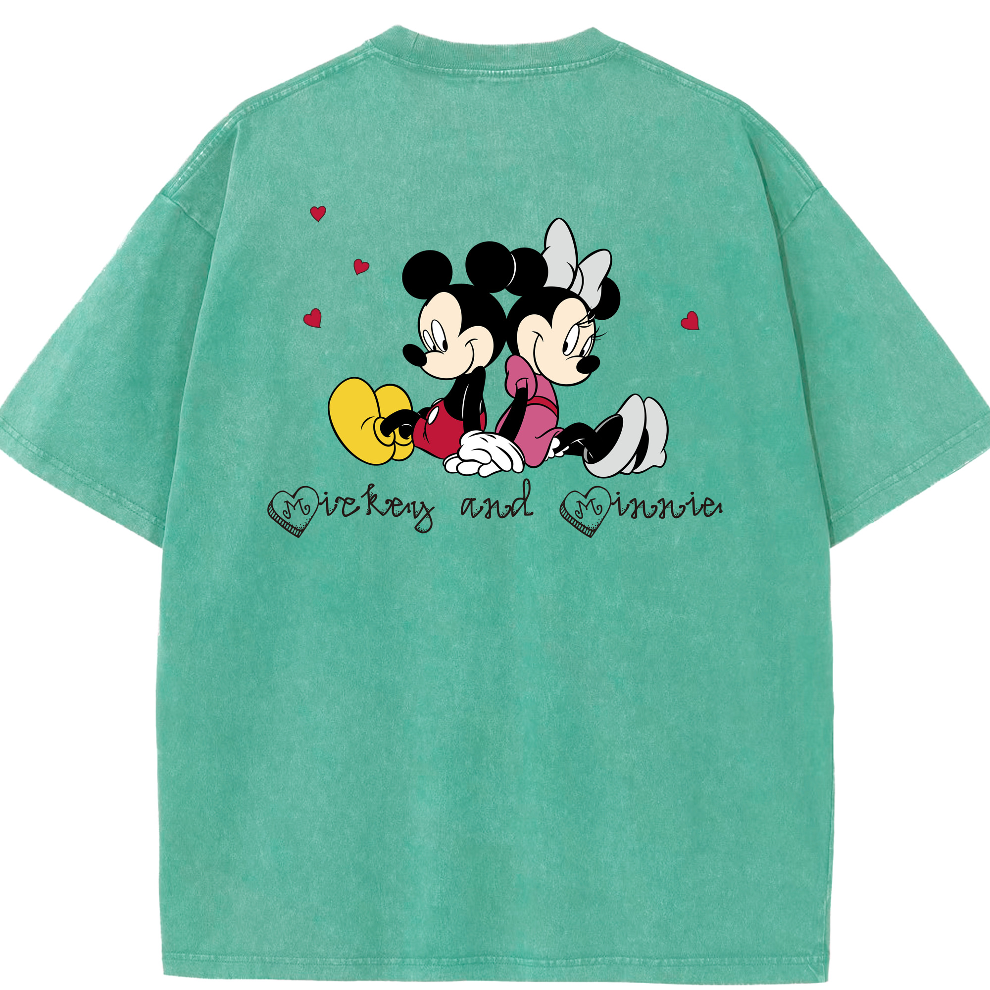 （画像用） ミッキーマウス Mickey Mouse 綿100% ヴィンテージ風 半袖Tシャツ（背面プリント）